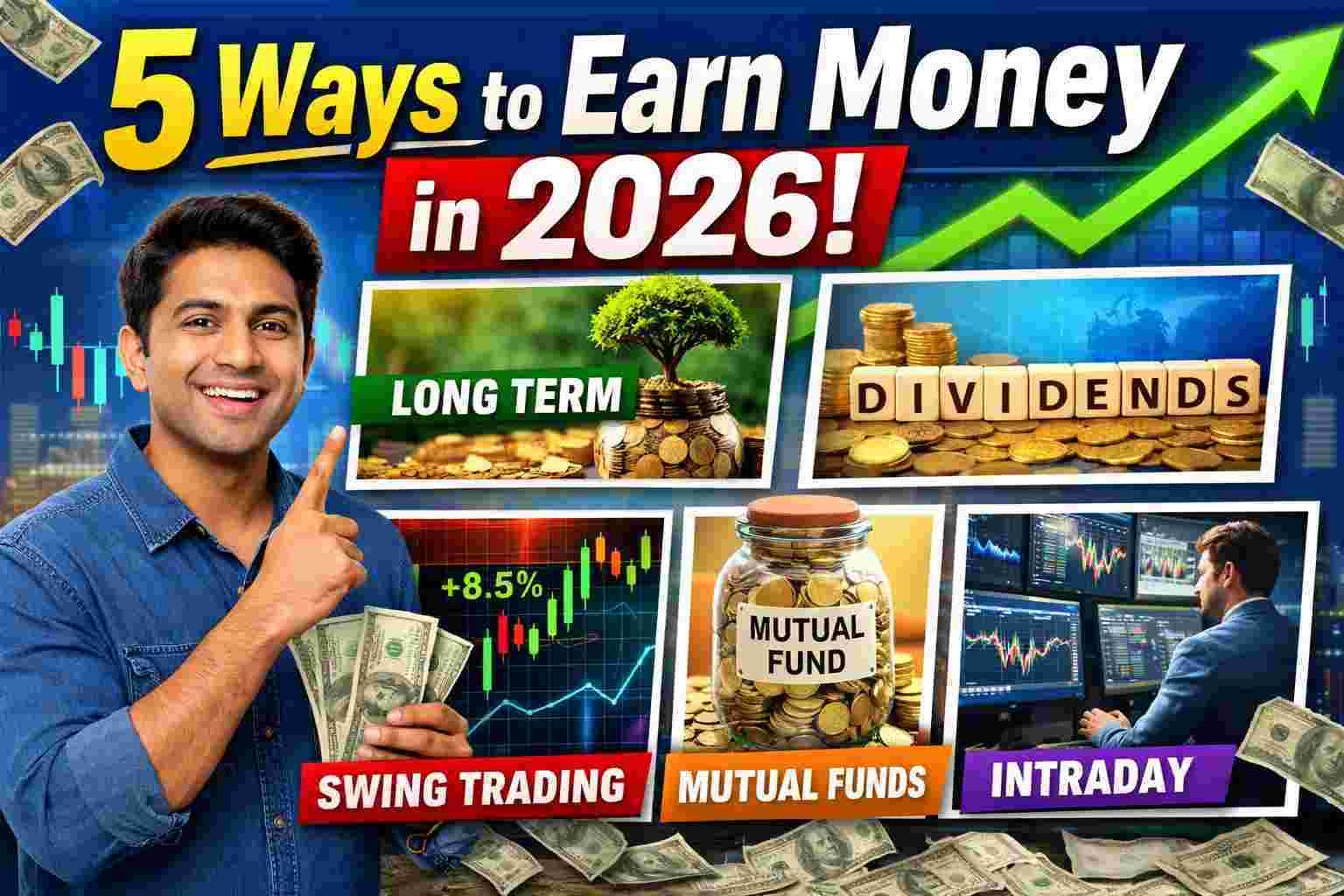 2026 में स्टॉक मार्केट में पैसा कमाने के 5 आसान तरीके,जरूर पढ़ें ,बदलें अपनी किस्मत